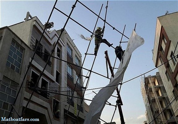 سقوط مرگبار کارگر ۶۰ ساله از داربست و ارتفاع ۸ متری در شیراز
