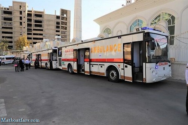 ۶ دستگاه اتوبوس آمبولانس به ناوگان اورژانس فارس پیوست