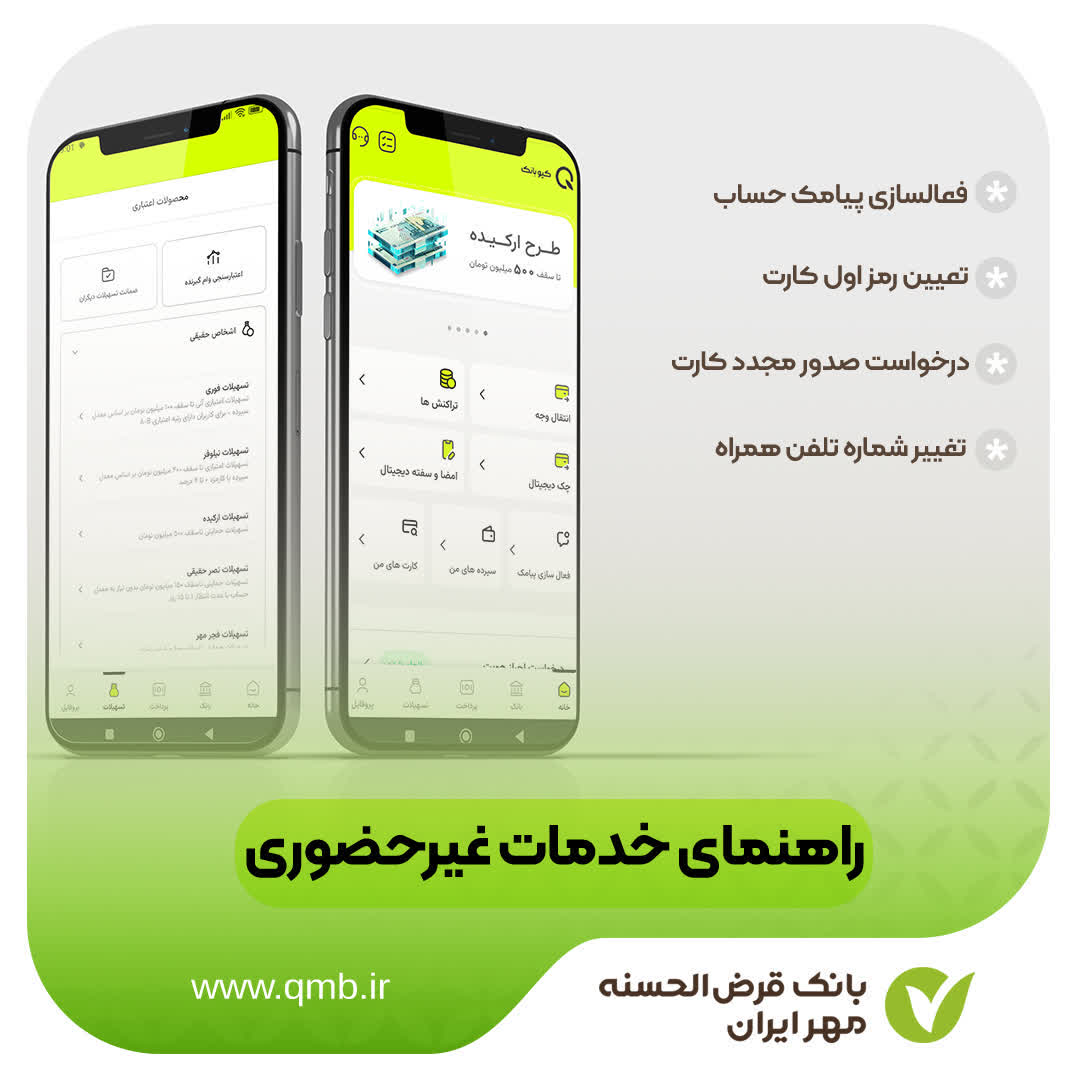 راهنمای خدمات غیرحضوری خدمات بانک قرض الحسنه مهر